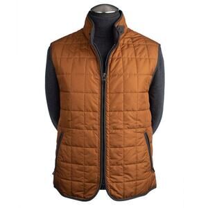 Waterville Theo Quilted Vest in Burnt Orange Size 58